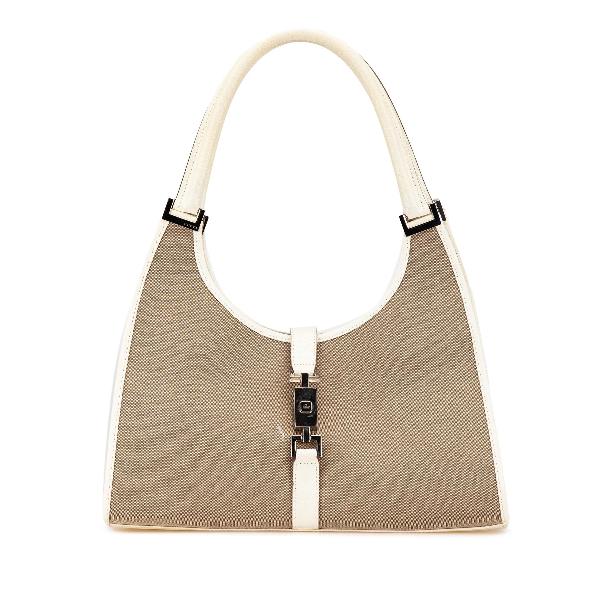 Gucci Canvas Jackie Bardot Shoulder Bag