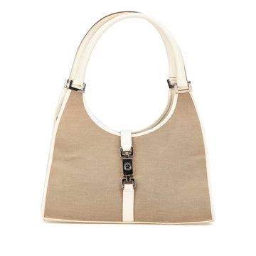 Gucci Canvas Jackie Bardot Shoulder Bag