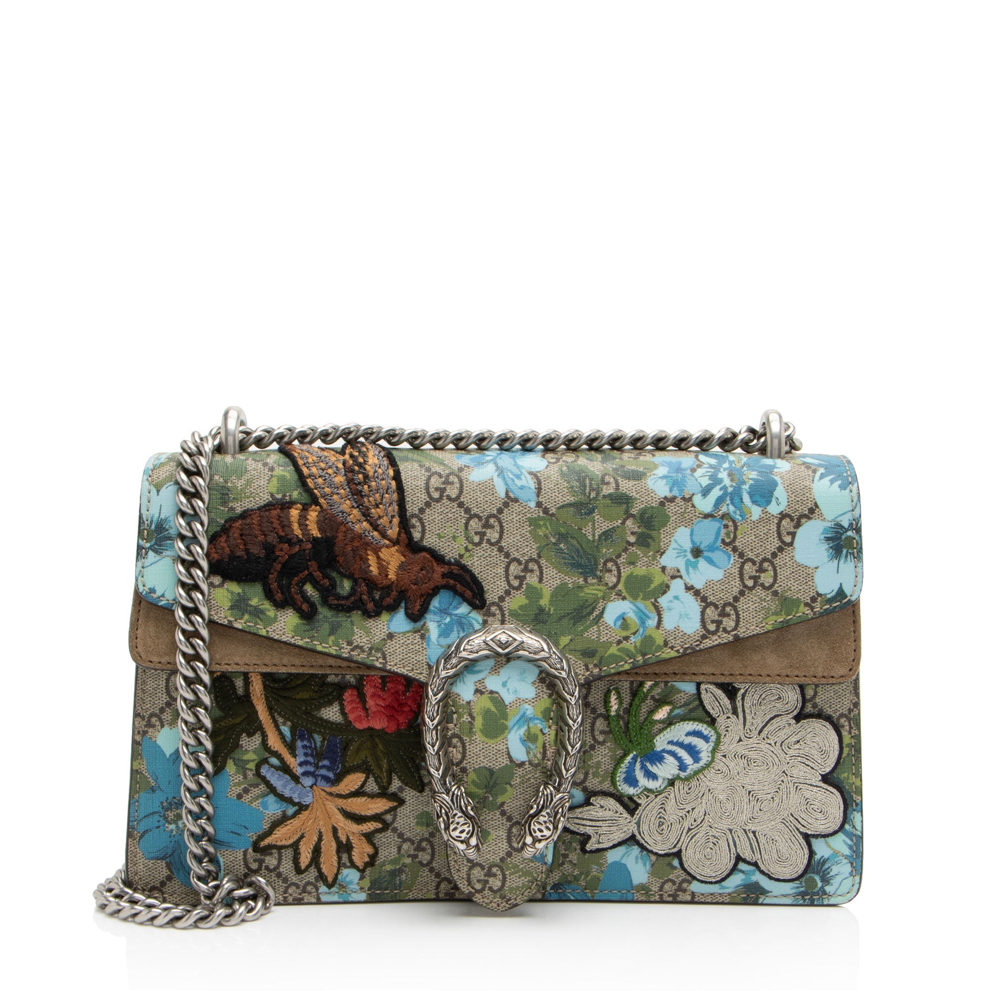 Gucci GG Supreme Blooms Embroidered Dionysus Small Shoulder Bag