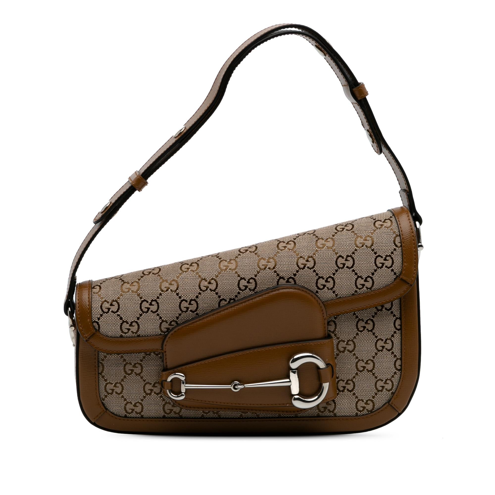 Gucci GG Canvas Asymmetric Horsebit 1955 Shoulder Bag