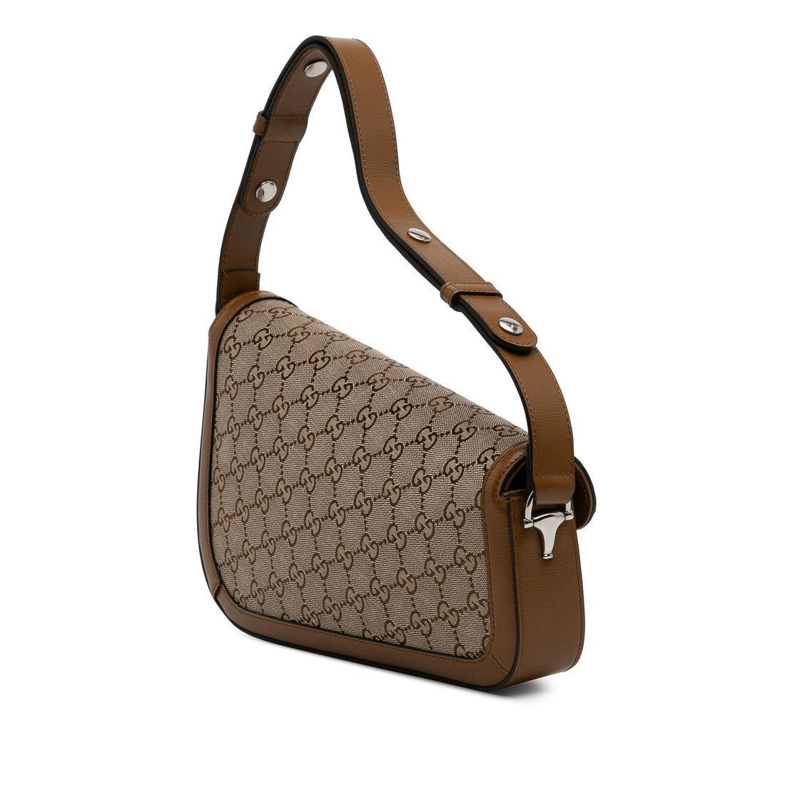 Gucci GG Canvas Asymmetric Horsebit 1955 Shoulder Bag