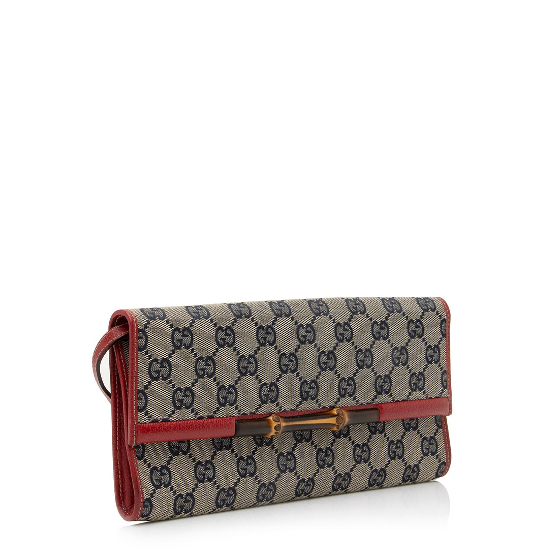 Gucci GG Canvas Bamboo Bar Clutch (SHF-23324)