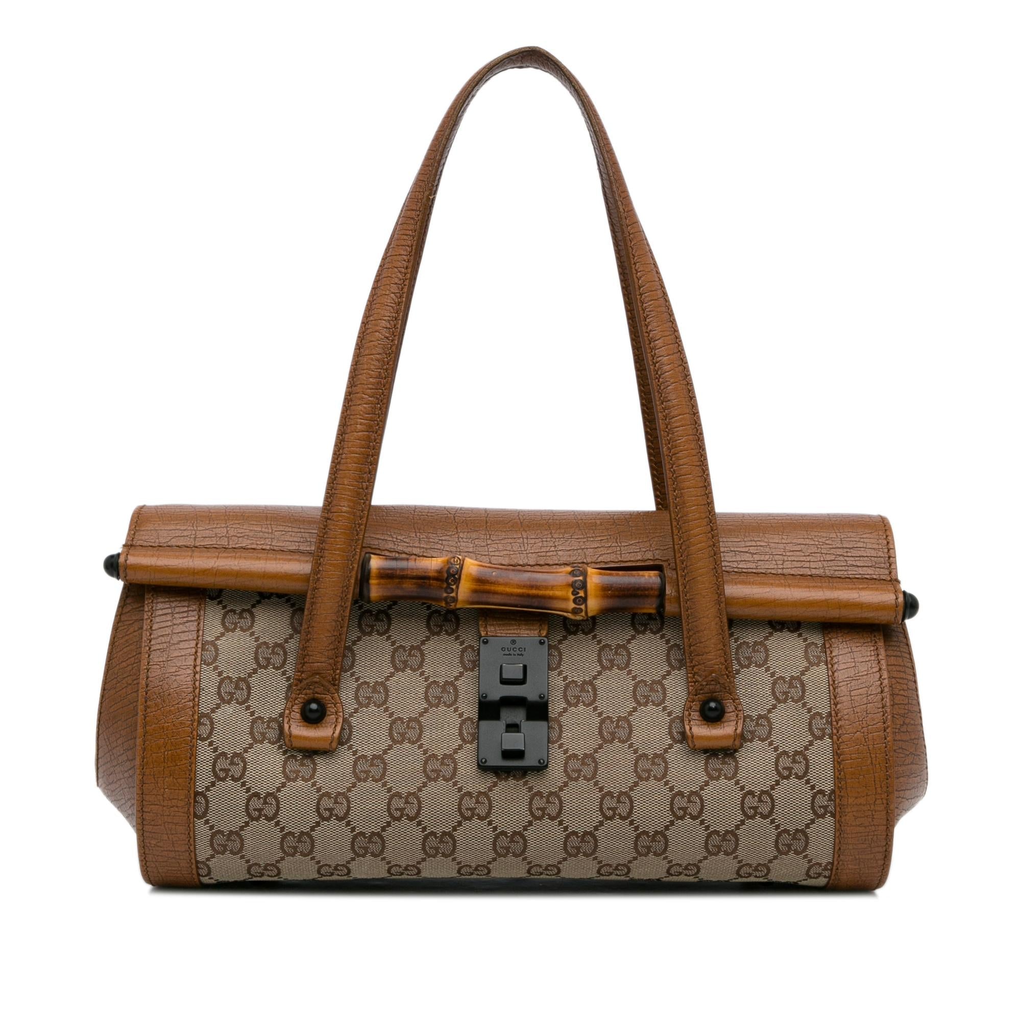 Gucci GG Canvas Bamboo Bullet Shoulder Bag (SHG-aCTqSs)