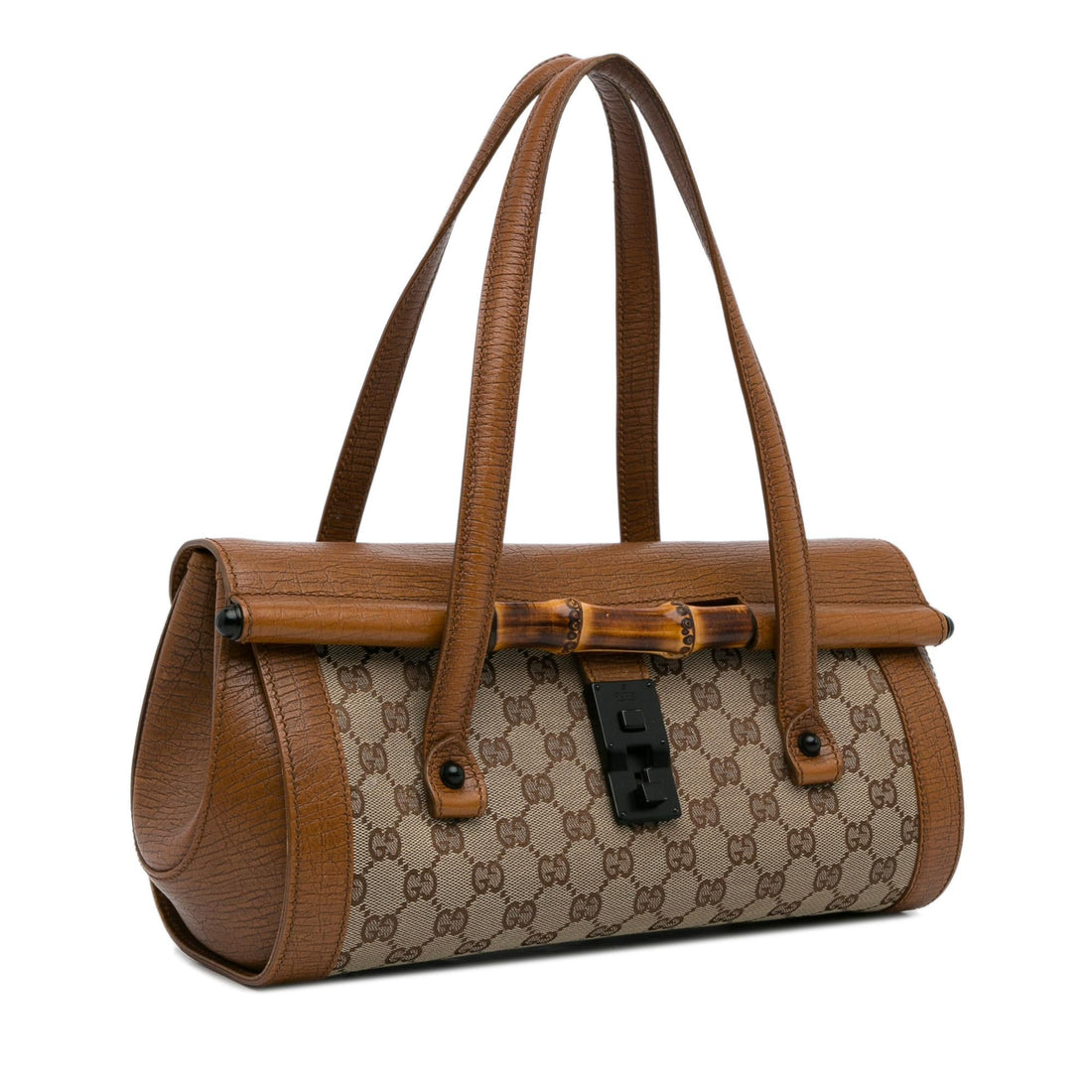 Gucci GG Canvas Bamboo Bullet Shoulder Bag (SHG-aCTqSs)