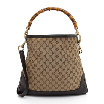 Gucci GG Canvas Bamboo Diana Medium Shoulder Bag (SHF-kZtmHw)