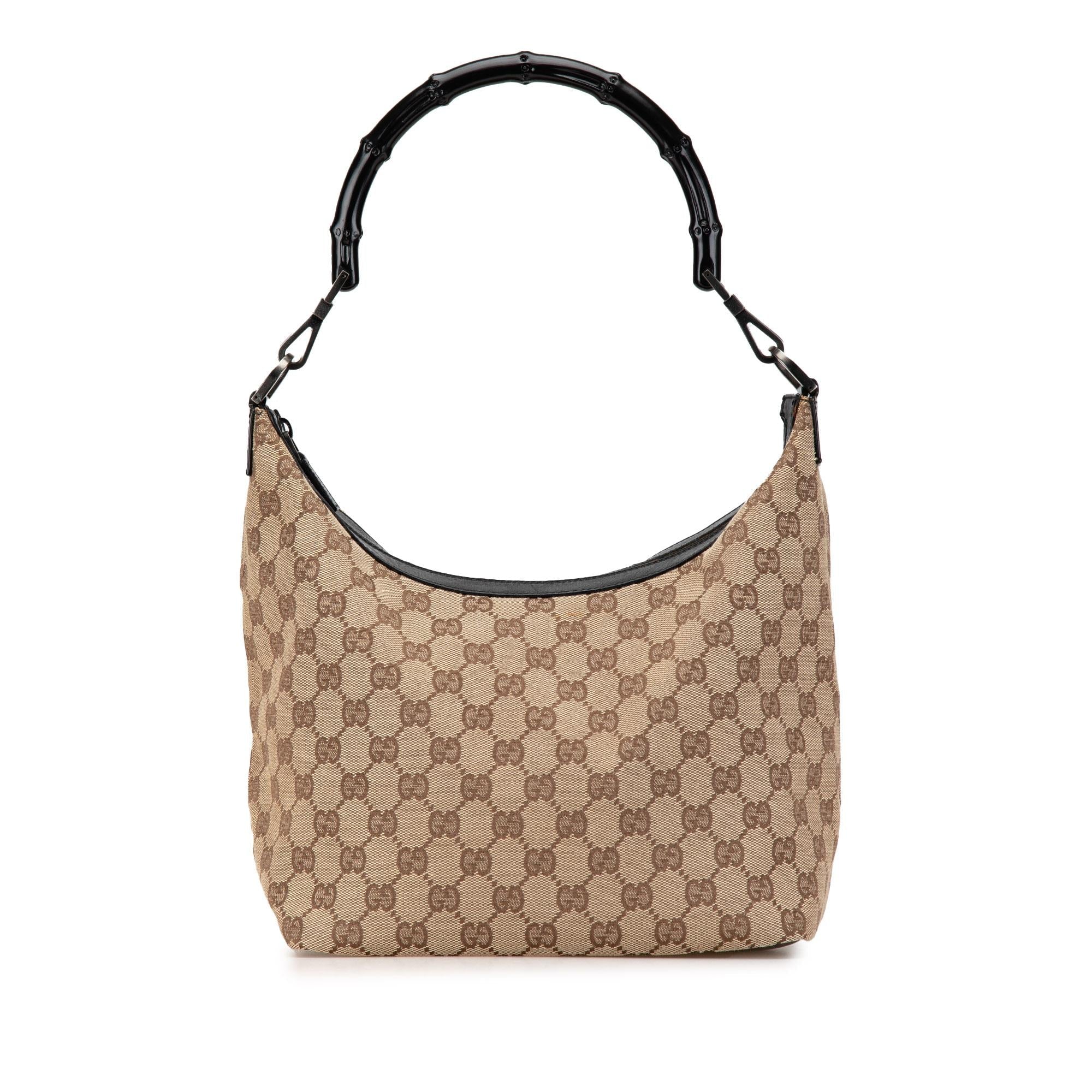 Gucci GG Canvas Bamboo Shoulder Bag (SHG-jAsRoJ)