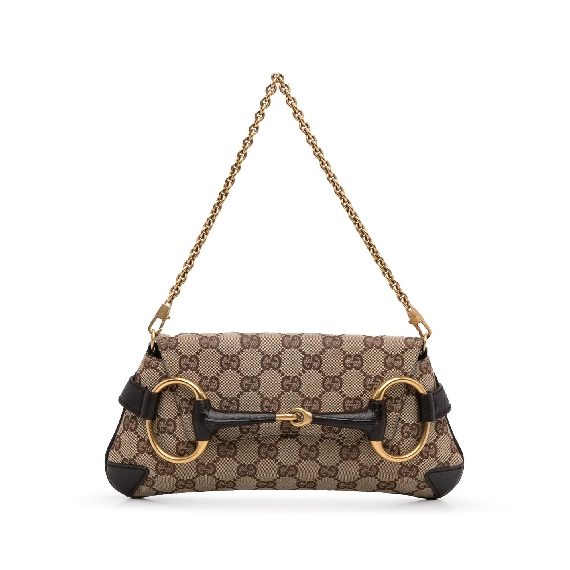 Gucci GG Canvas Horsebit Shoulder Bag (SHG-b3Qp4w)
