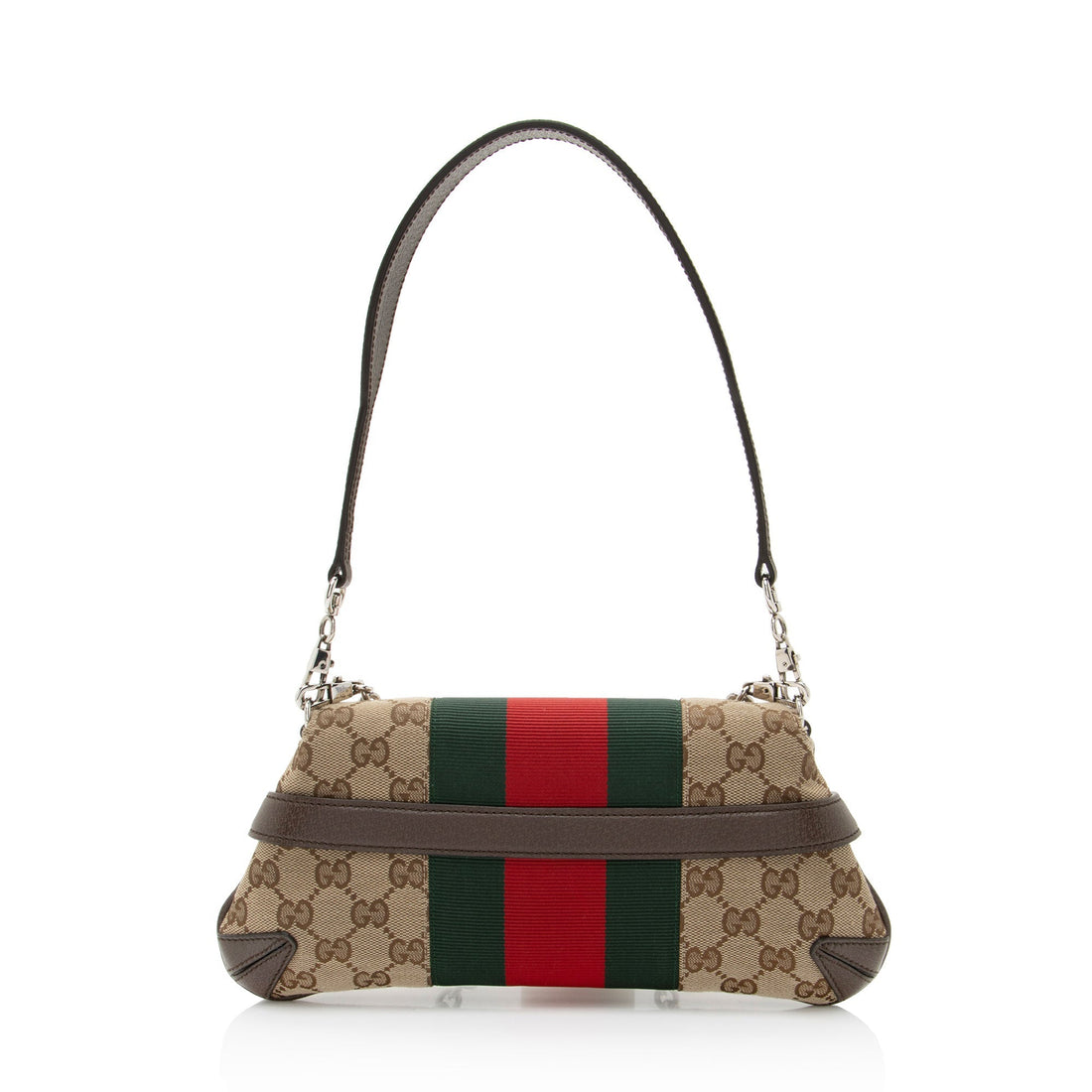 Gucci GG Canvas Horsebit Web Chain Small Shoulder Bag