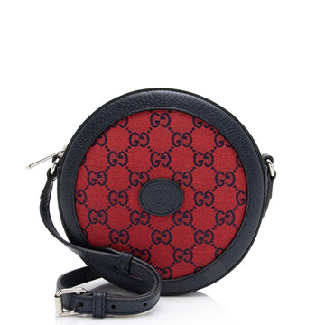 Gucci GG Canvas Interlocking G Patch Round Shoulder Bag (SHF-23569)