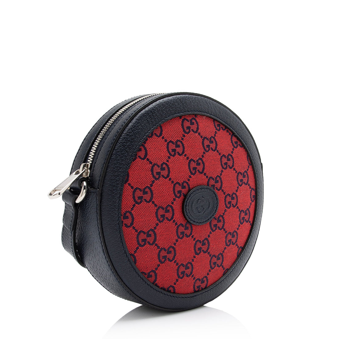 Gucci GG Canvas Interlocking G Patch Round Shoulder Bag (SHF-23569)