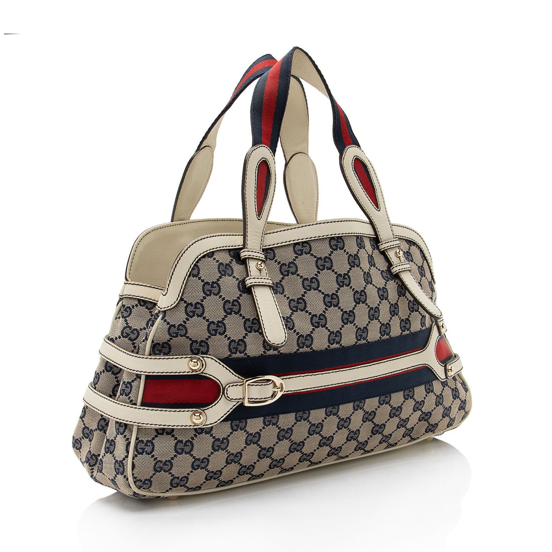 Gucci GG Canvas Leather Web Shoulder Bag (SHF-Syij4P)