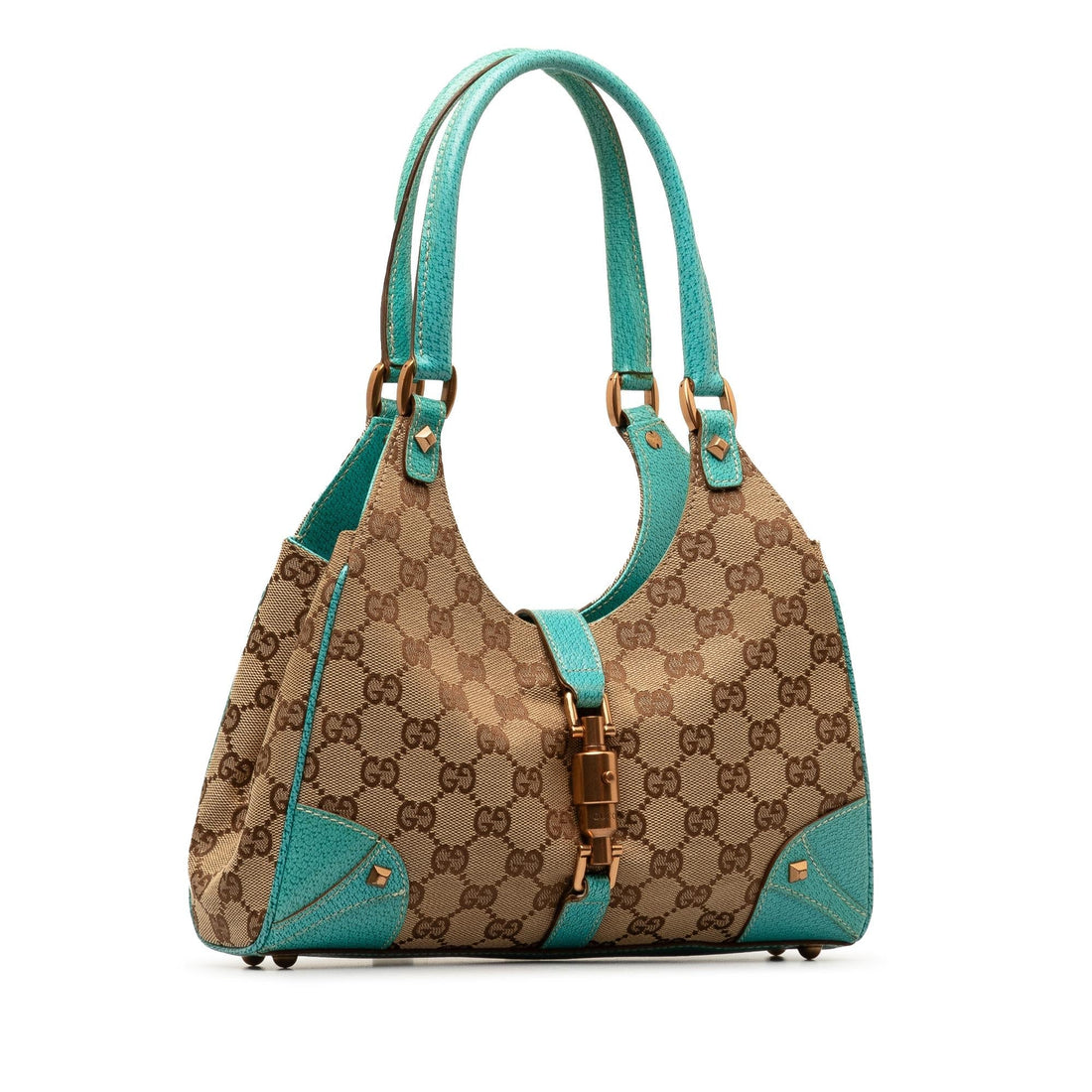 Gucci GG Canvas Nailhead Jackie Bardot Shoulder Bag (SHG-eDYueX)