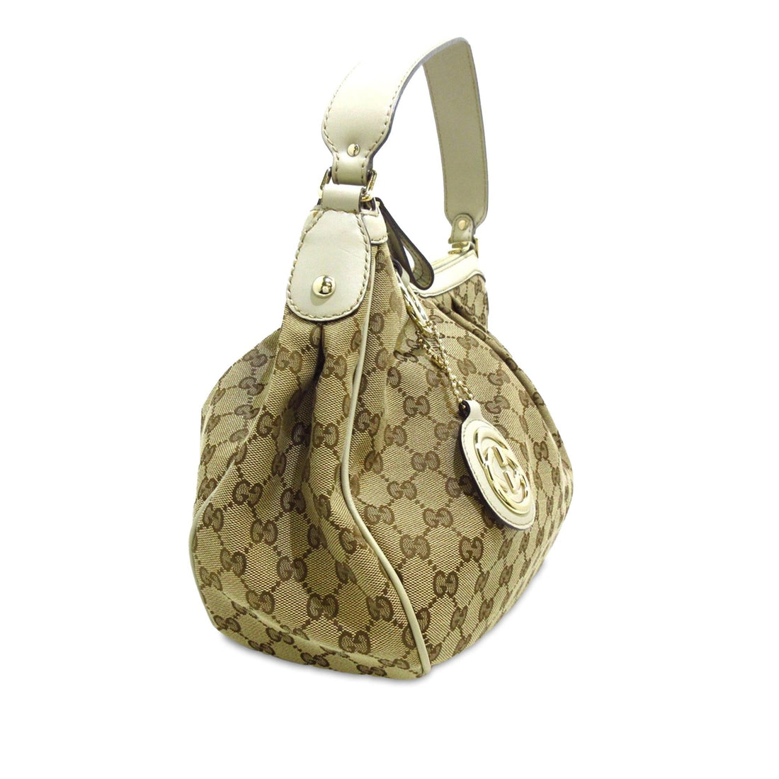 Gucci GG Canvas Sukey Shoulder Bag (SHG-BEWwh3)