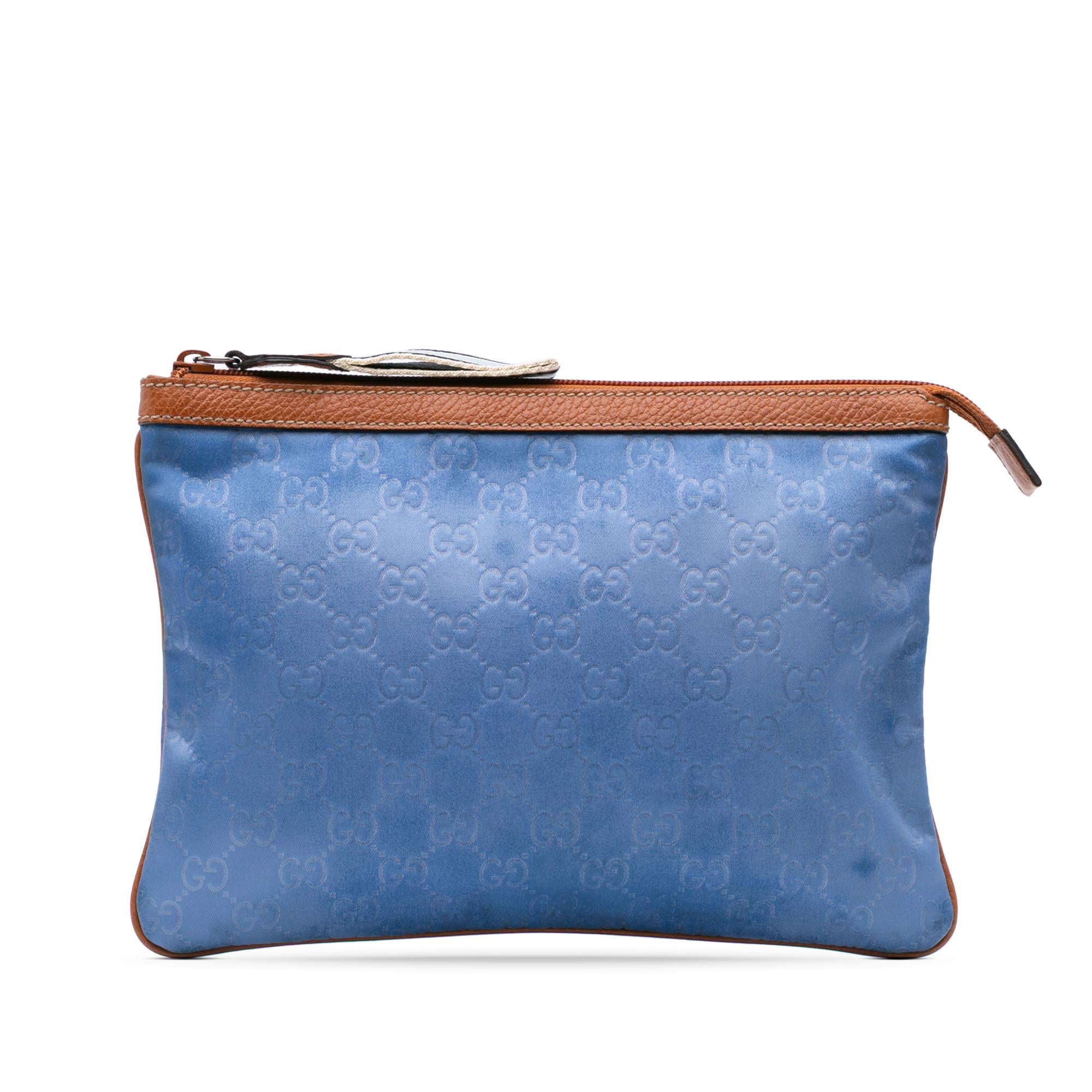 Gucci GG Nylon Top Zip Clutch