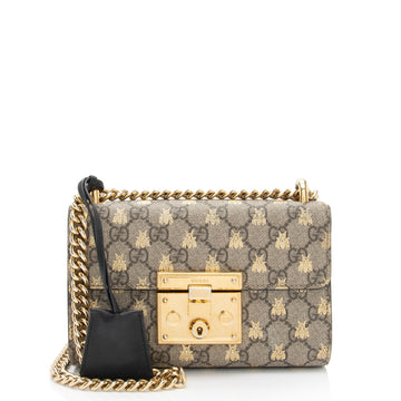 Gucci GG Supreme Bee Padlock Small Shoulder Bag (SHF-JaFqOf)
