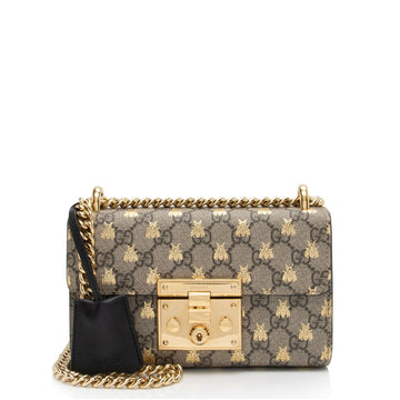 Gucci GG Supreme Bee Padlock Small Shoulder Bag (SHF-3QPOYF)