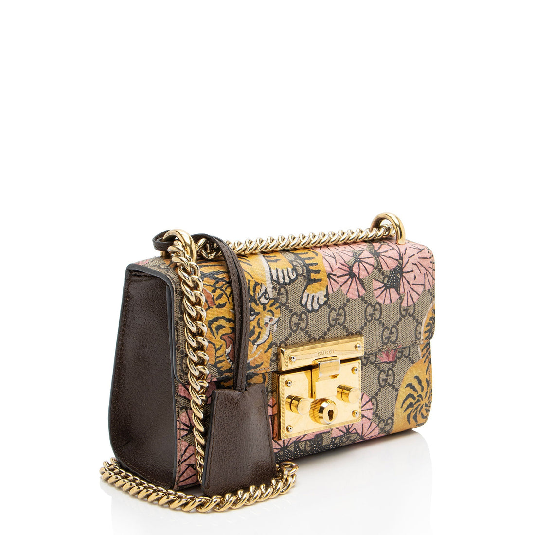 Gucci GG Supreme Bengal Tiger Padlock Small Shoulder Bag (SHF-E2ulxN)