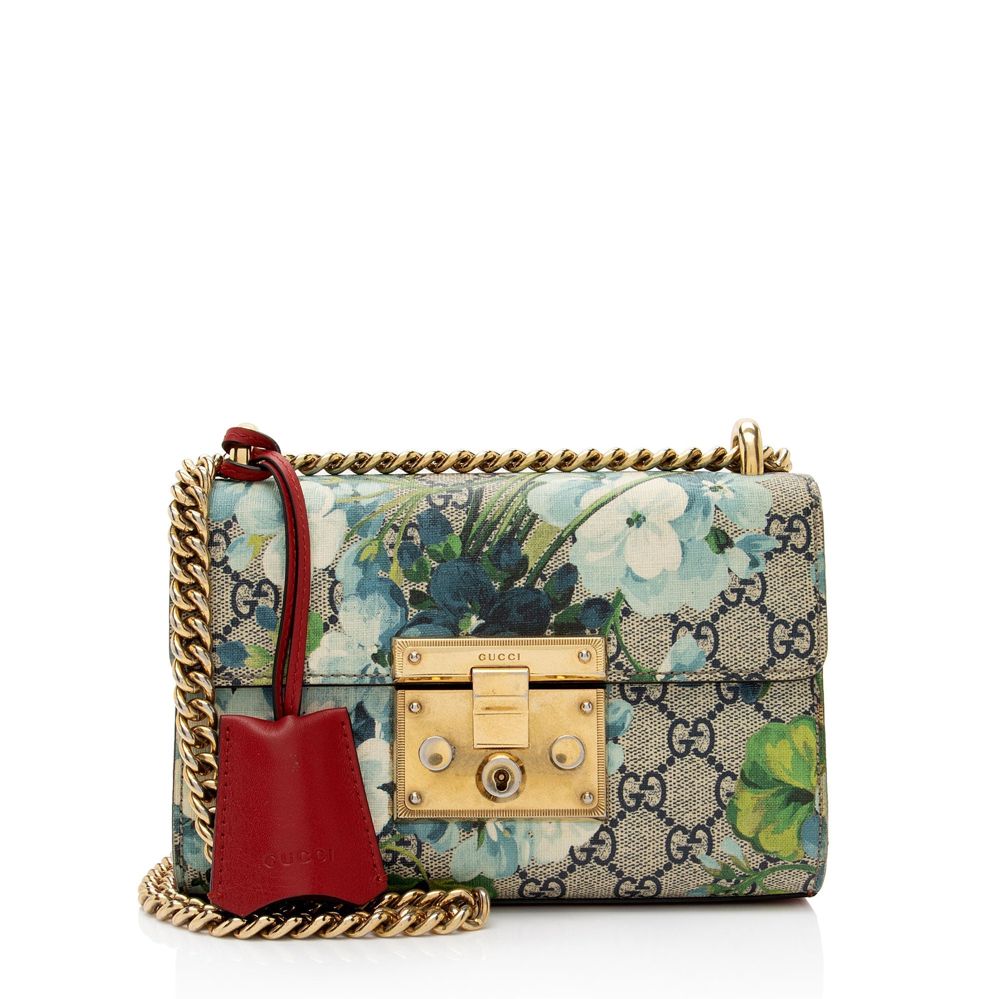 Gucci GG Supreme Blooms Padlock Small Shoulder Bag (SHF-aRDxaC)