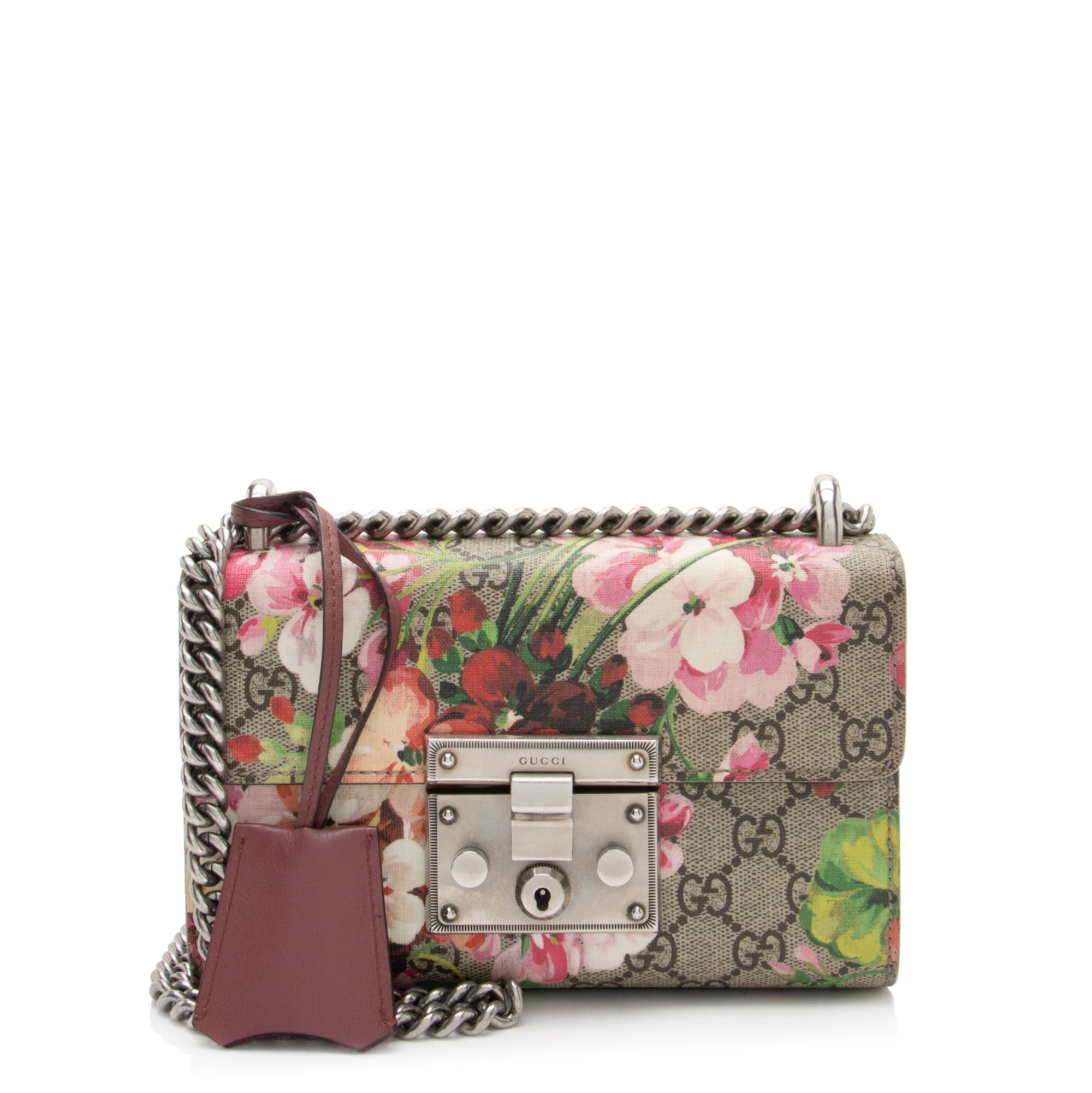 Gucci GG Supreme Blooms Padlock Small Shoulder Bag (SHF-BfraHH)