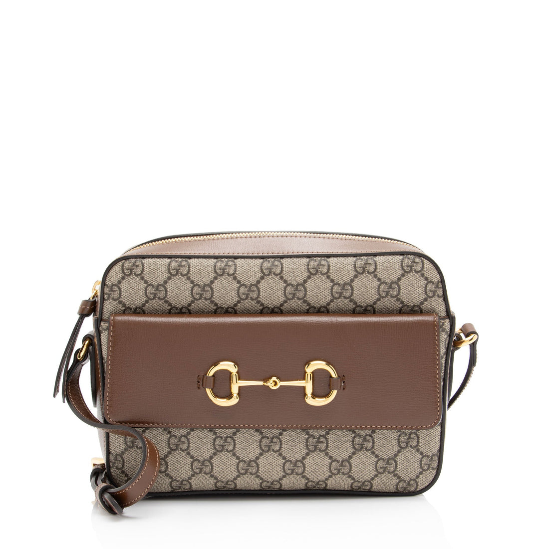 Gucci GG Supreme Calfskin Horsebit 1955 Small Shoulder Bag (SHF-4Qxiep)