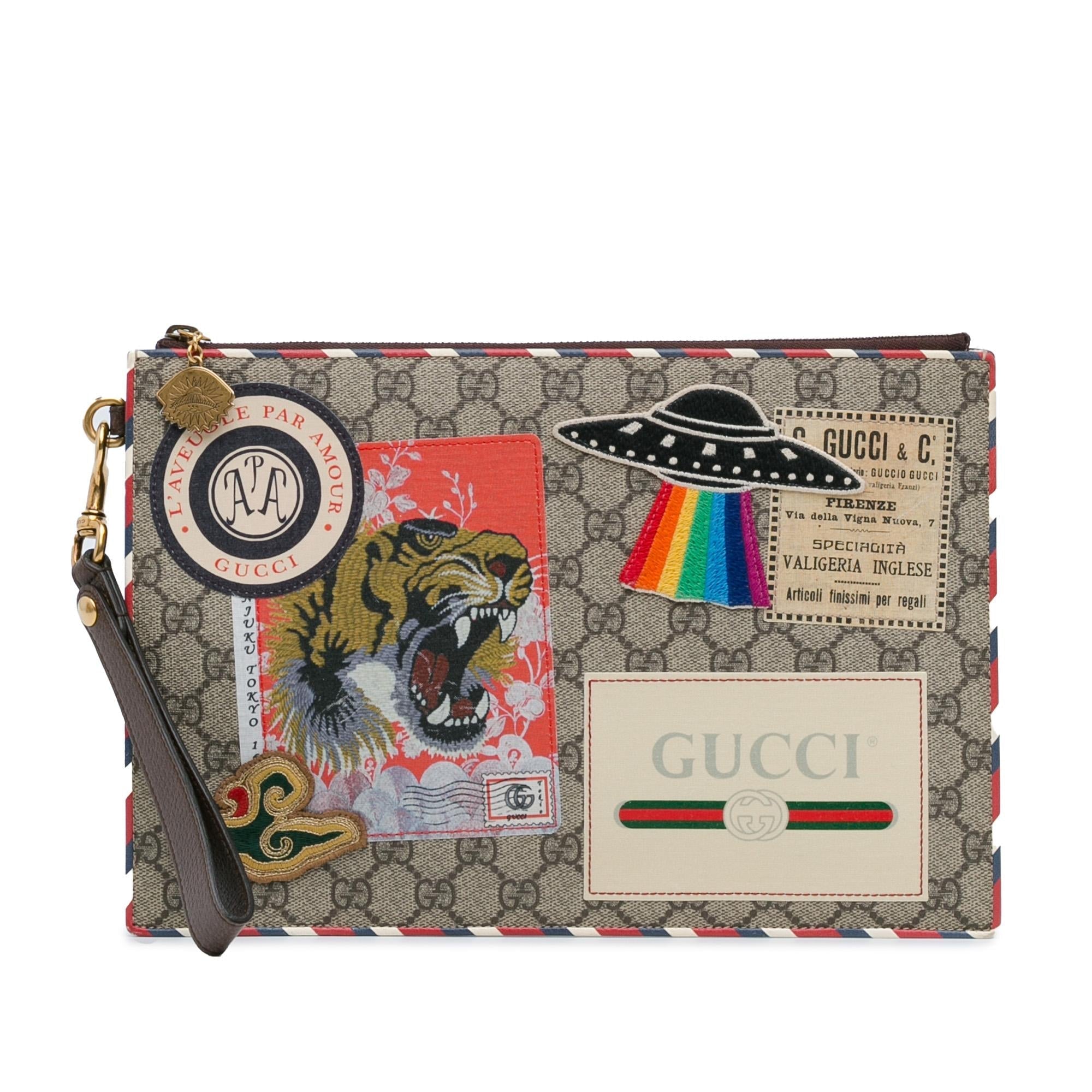 Gucci GG Supreme Courrier Clutch (SHG-XcQo2d)