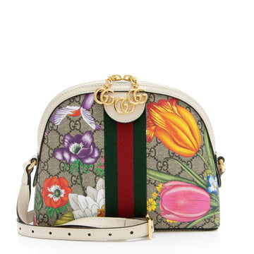 Gucci GG Supreme Flora Ophidia Dome Small Shoulder Bag