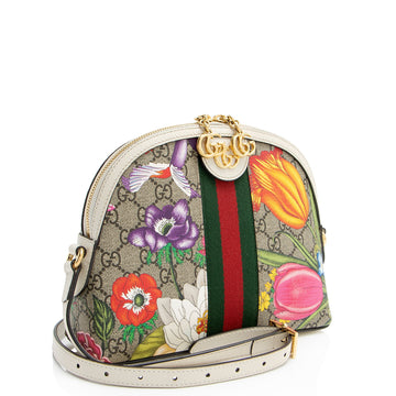 Gucci GG Supreme Flora Ophidia Dome Small Shoulder Bag