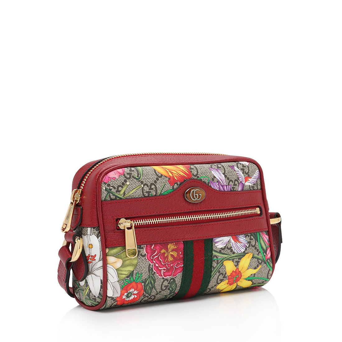 Gucci GG Supreme Flora Ophidia Mini Shoulder Bag (SHF-nnkZFw)