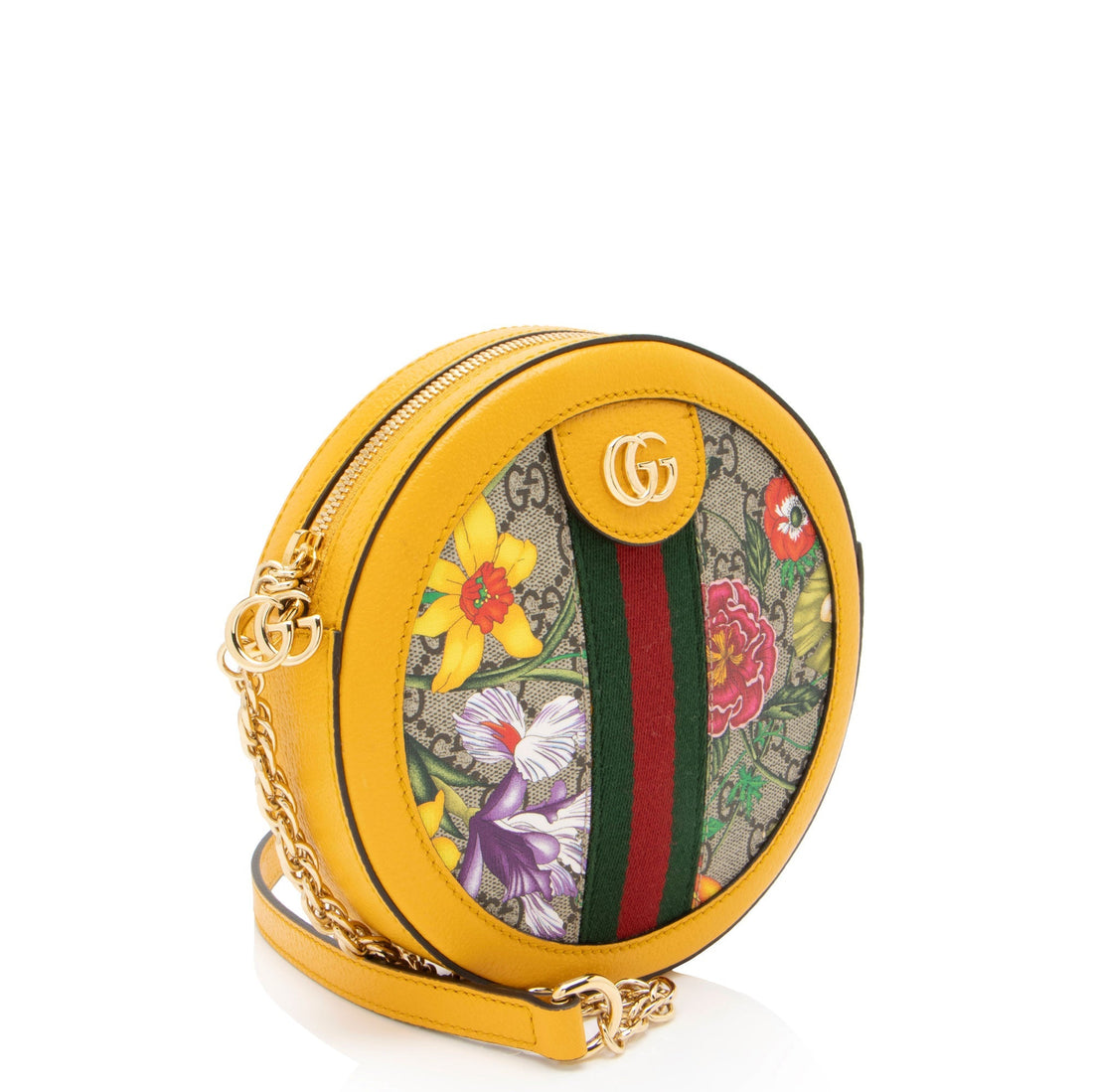 Gucci GG Supreme Flora Ophidia Round Mini Shoulder Bag