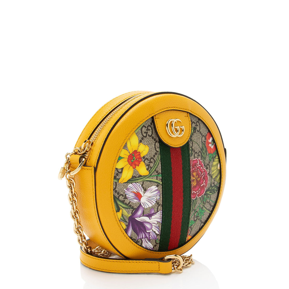 Gucci GG Supreme Flora Ophidia Round Mini Shoulder Bag