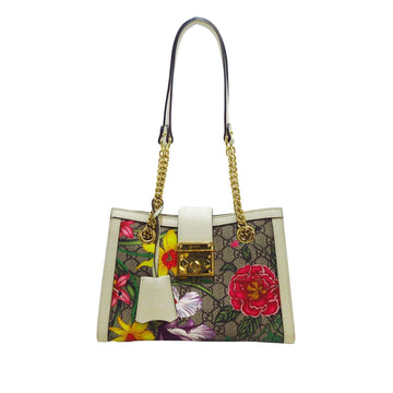 Gucci GG Supreme Flora Padlock Shoulder Bag (SHG-9mmWKN)