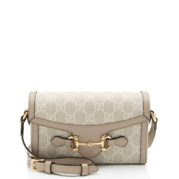 Gucci GG Supreme Horsebit 1955 Mini Shoulder Bag (SHF-FQ4V0d)