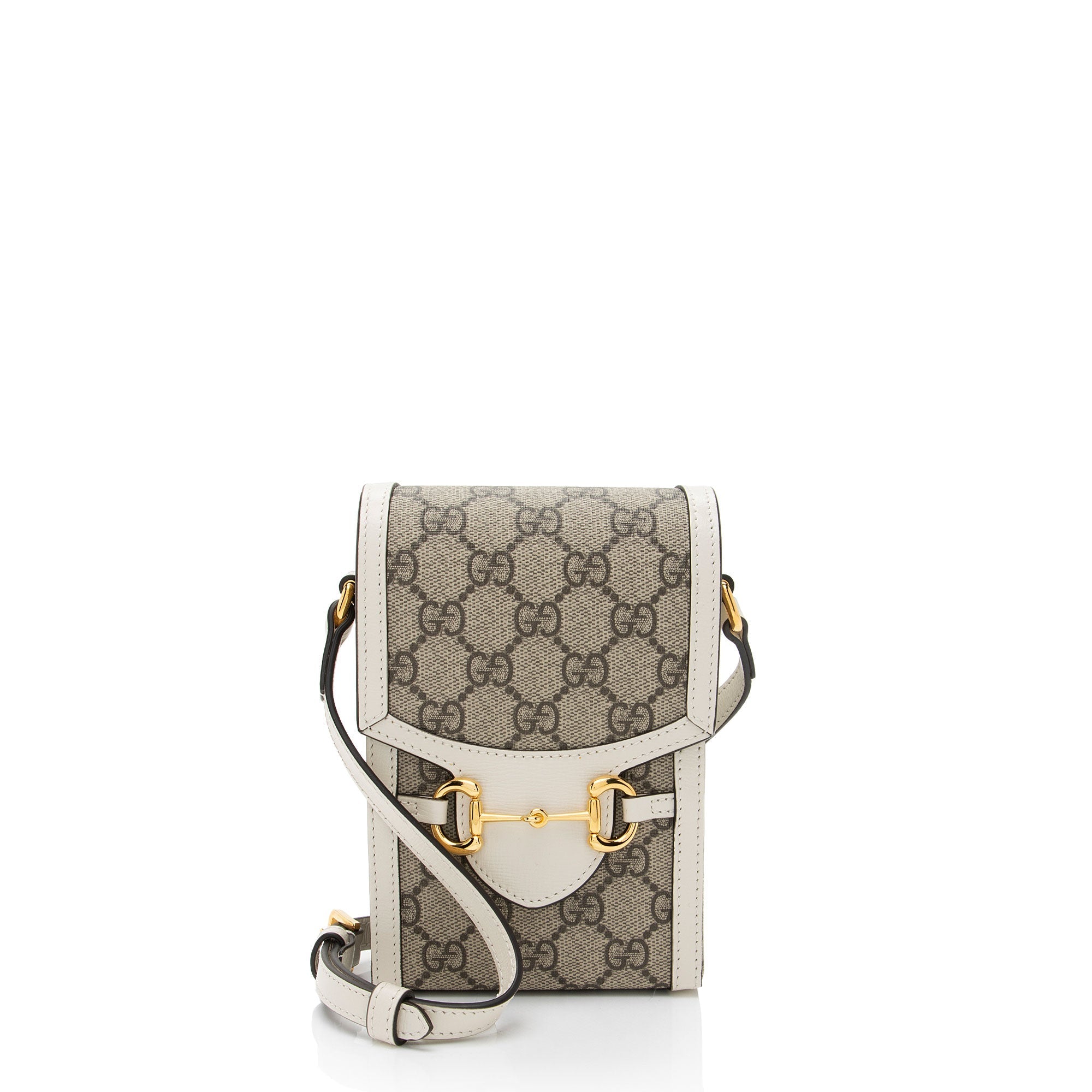 Gucci GG Supreme Horsebit 1955 Vertical Mini Shoulder Bag (SHF-eO3rqs)