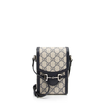 Gucci GG Supreme Horsebit 1955 Vertical Mini Shoulder Bag (SHF-QFKbub)