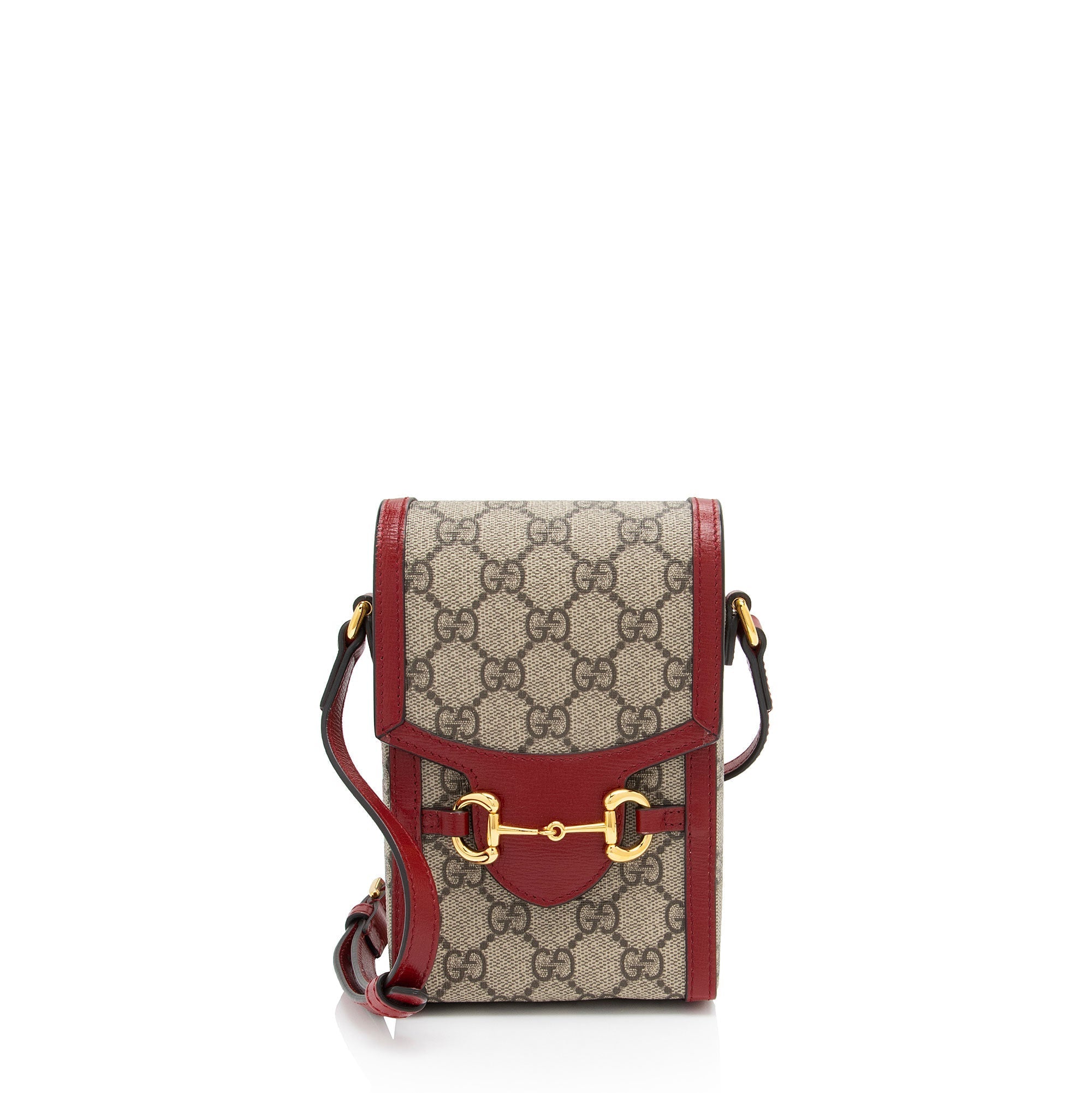 Gucci GG Supreme Horsebit 1955 Vertical Mini Shoulder Bag (SHF-ue12O9)