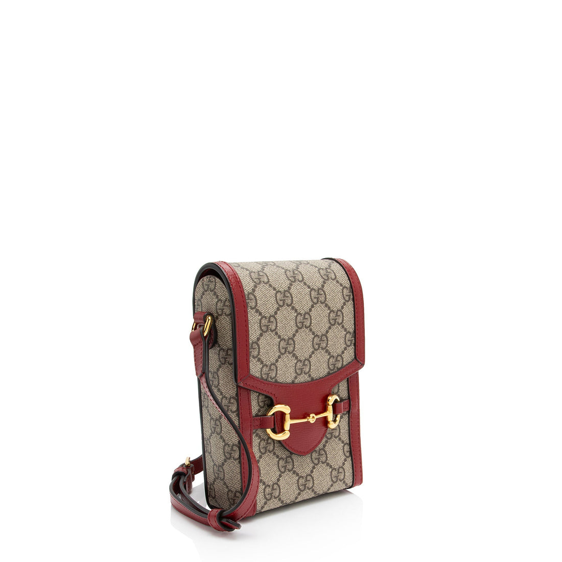 Gucci GG Supreme Horsebit 1955 Vertical Mini Shoulder Bag (SHF-ue12O9)