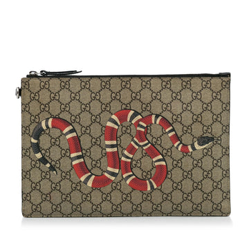 Gucci GG Supreme Kingsnake Clutch Bag (SHG-qHejCL)