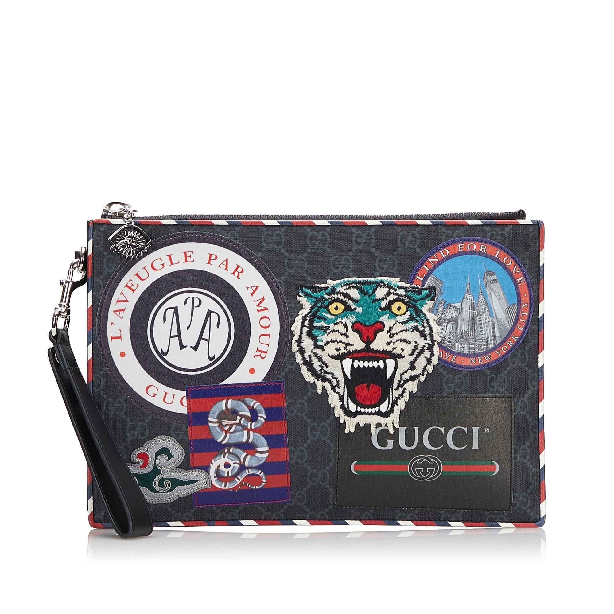 Gucci GG Supreme Night Courrier Clutch (SHG-tSxlo1)