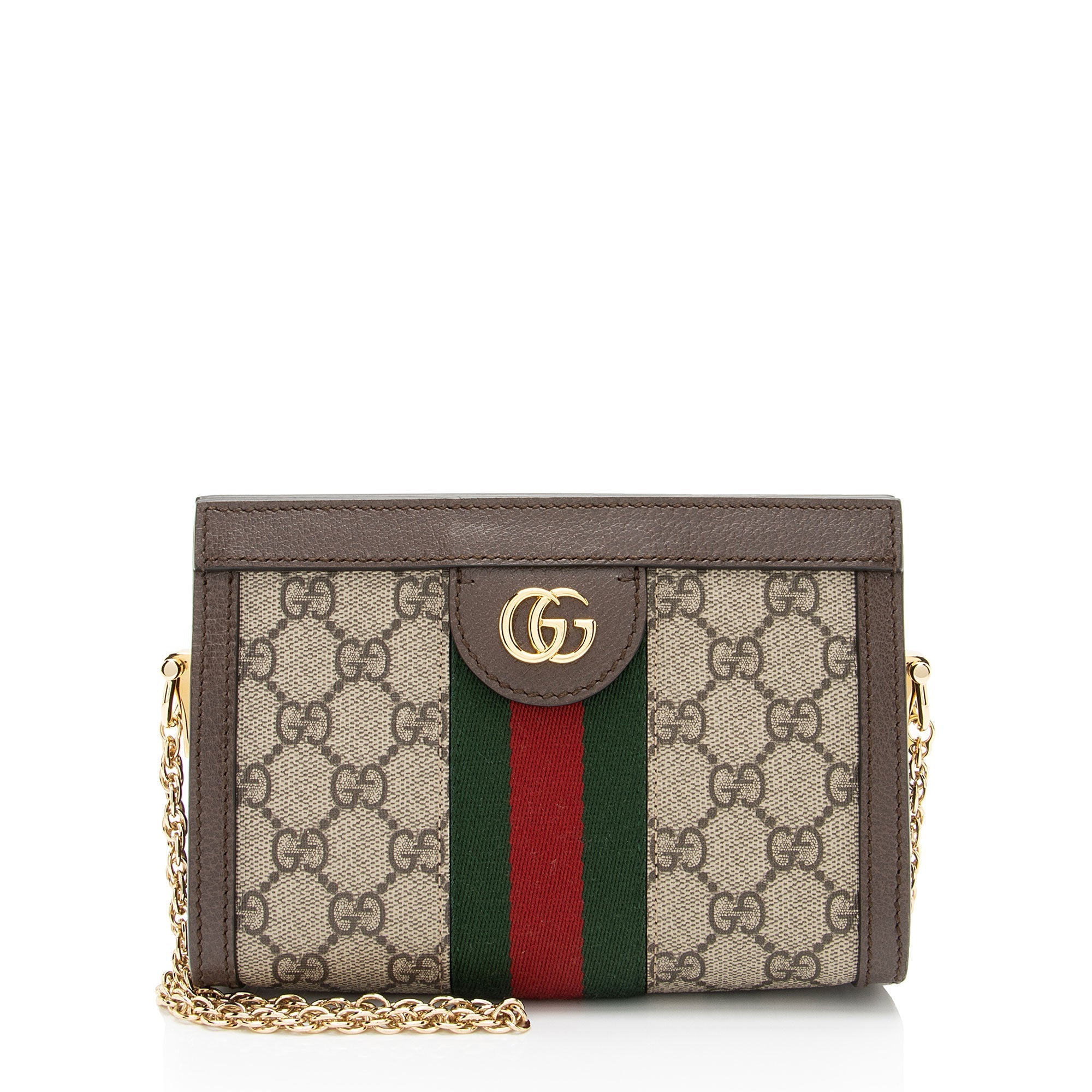 Gucci GG Supreme Ophidia Mini Chain Shoulder Bag (SHF-SgHmHl)