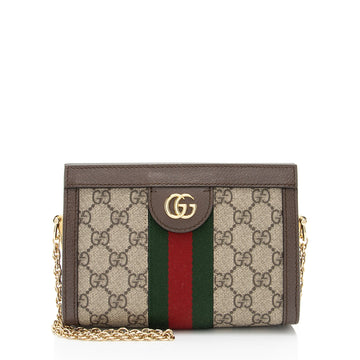Gucci GG Supreme Ophidia Mini Chain Shoulder Bag (SHF-SgHmHl)