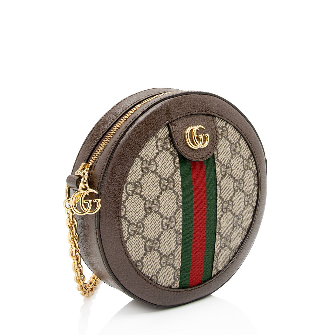 Gucci GG Supreme Ophidia Round Mini Shoulder Bag (SHF-WZsBel)