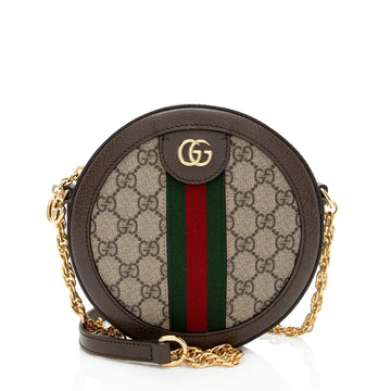Gucci GG Supreme Ophidia Round Mini Shoulder Bag (SHF-99m356)