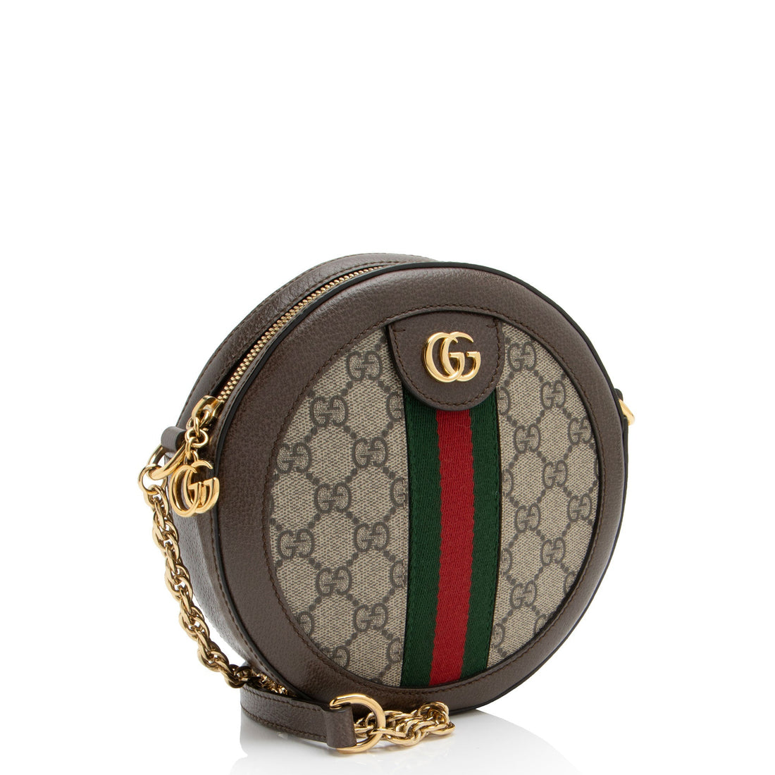 Gucci GG Supreme Ophidia Round Mini Shoulder Bag (SHF-F3cSgu)