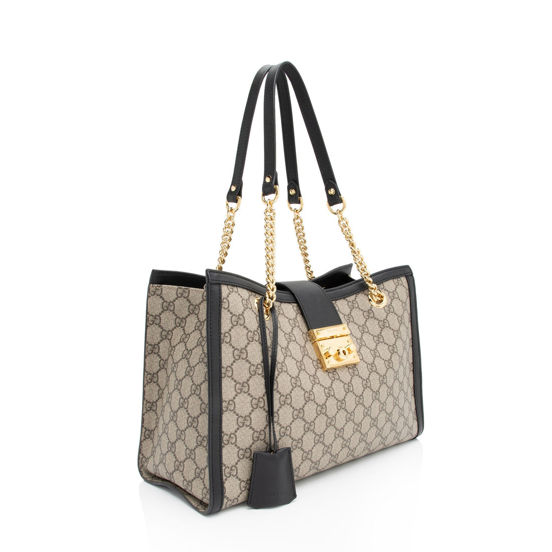 Gucci GG Supreme Padlock Chain Medium Shoulder Bag (SHF-HpZzJo)