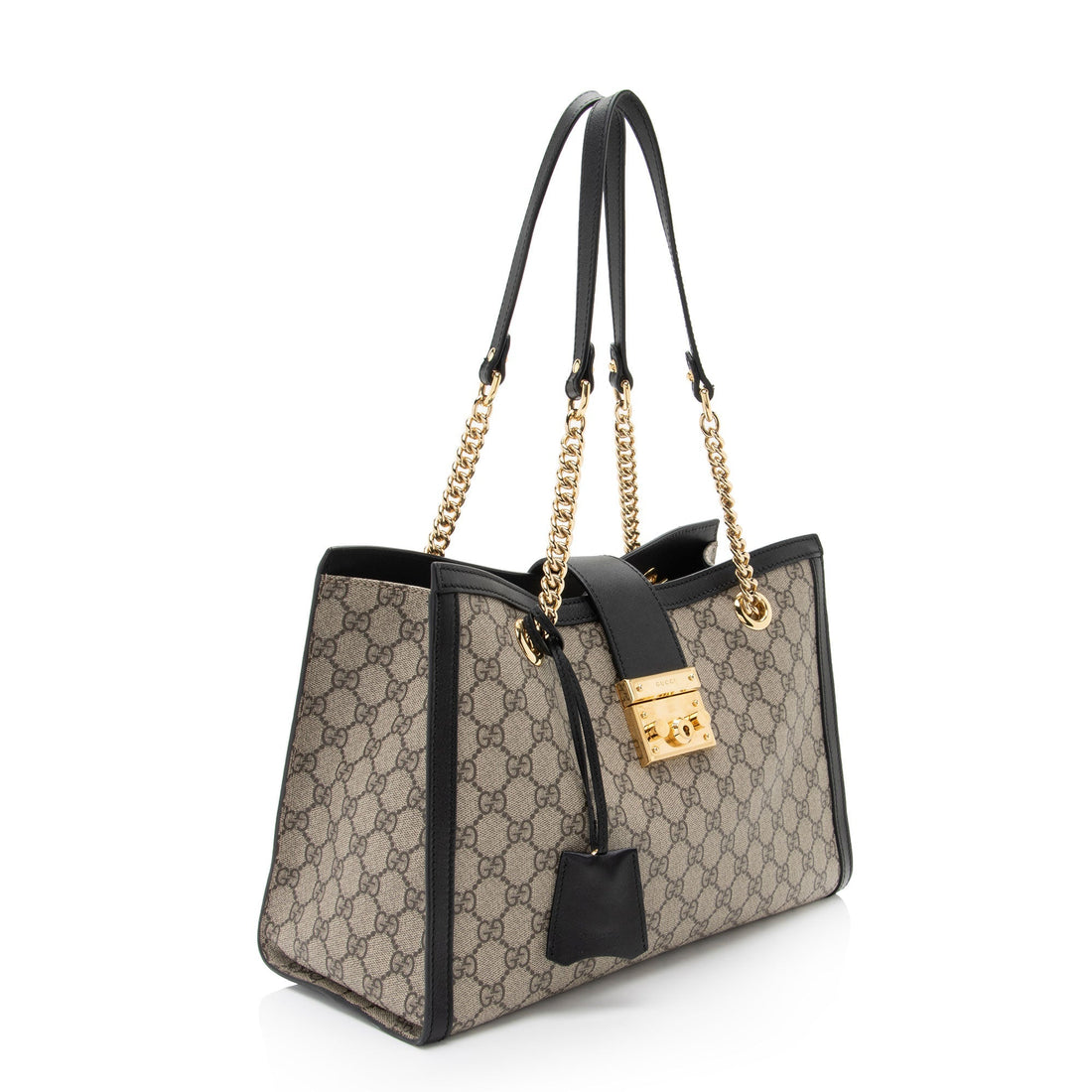 Gucci GG Supreme Padlock Chain Medium Shoulder Bag (SHF-cqPKOC)