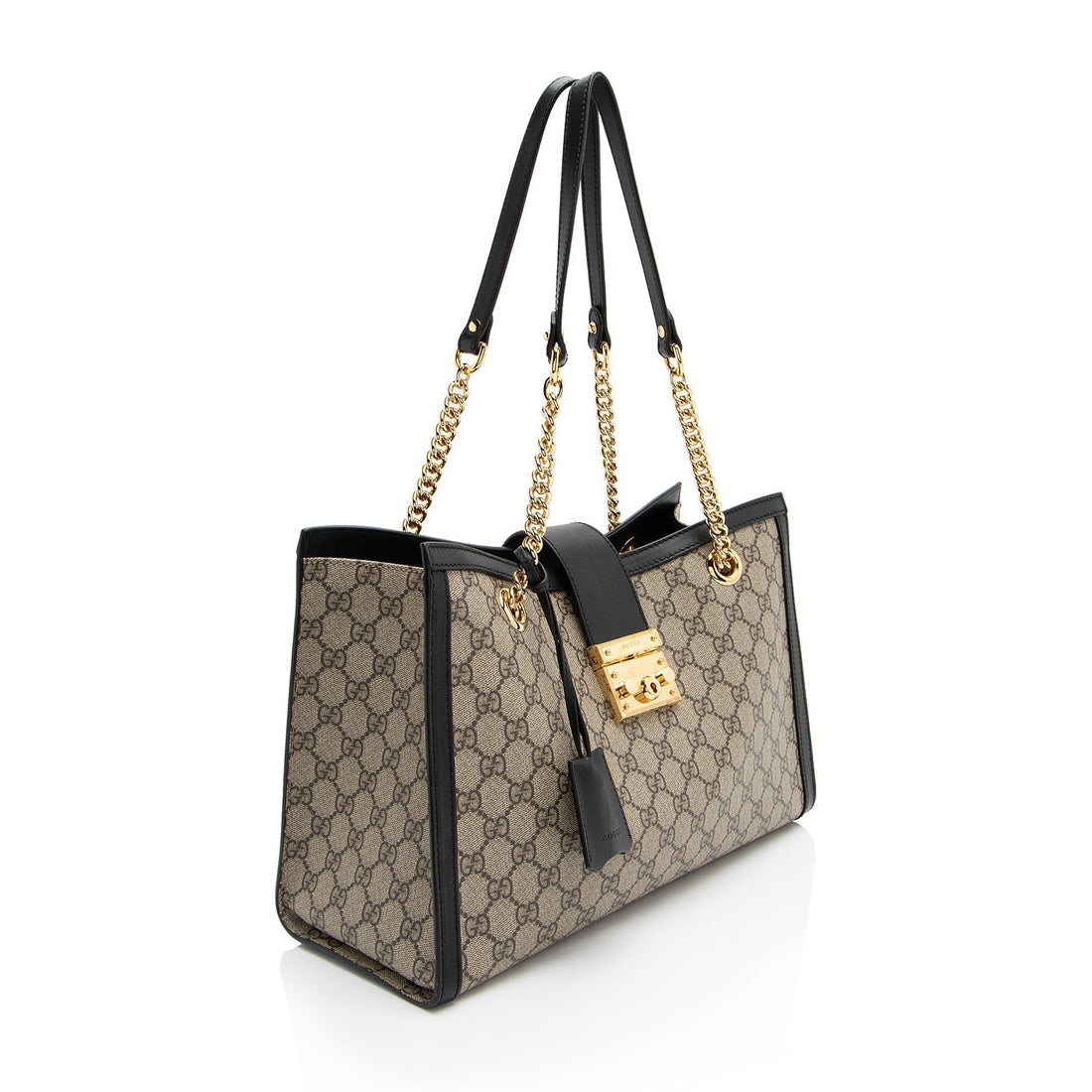 Gucci GG Supreme Padlock Chain Medium Shoulder Bag (SHF-q4e2Rg)