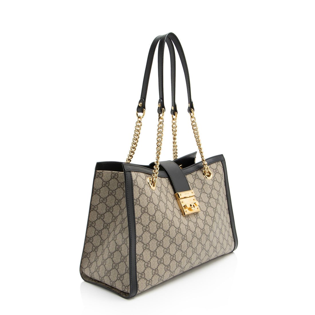 Gucci GG Supreme Padlock Chain Medium Shoulder Bag (SHF-aTdUTN)