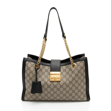 Gucci GG Supreme Padlock Chain Medium Shoulder Bag