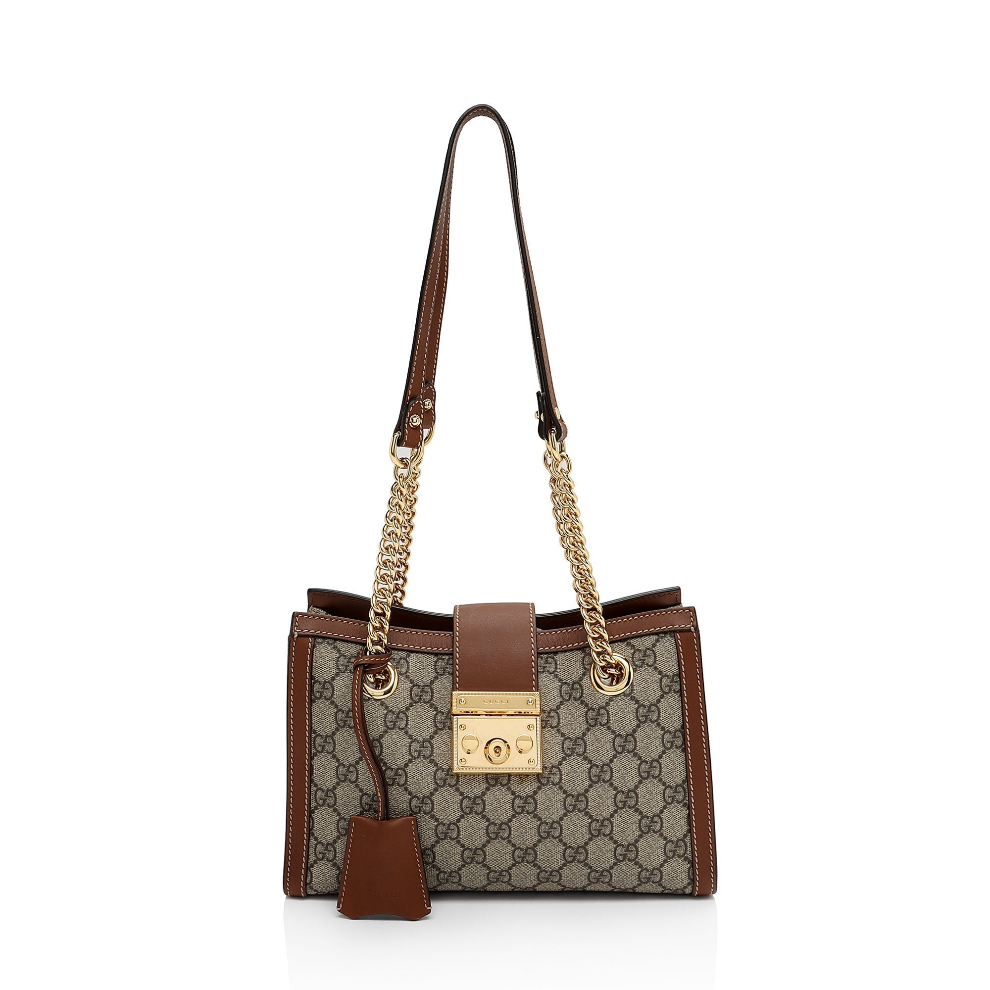 Gucci GG Supreme Padlock Chain Small Shoulder Bag (SHF-Z3zmfK)