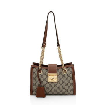 Gucci GG Supreme Padlock Chain Small Shoulder Bag (SHF-Z3zmfK)